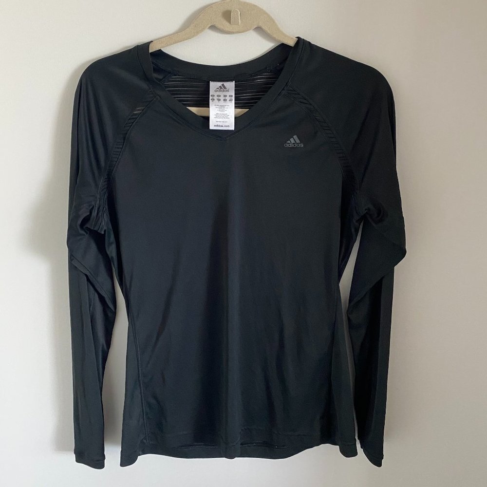 ADIDAS LONG-SLEEVE WOMEN ACTIVE SHIRT CLIMACOOL STYLE BLACK MESH INSERTS…